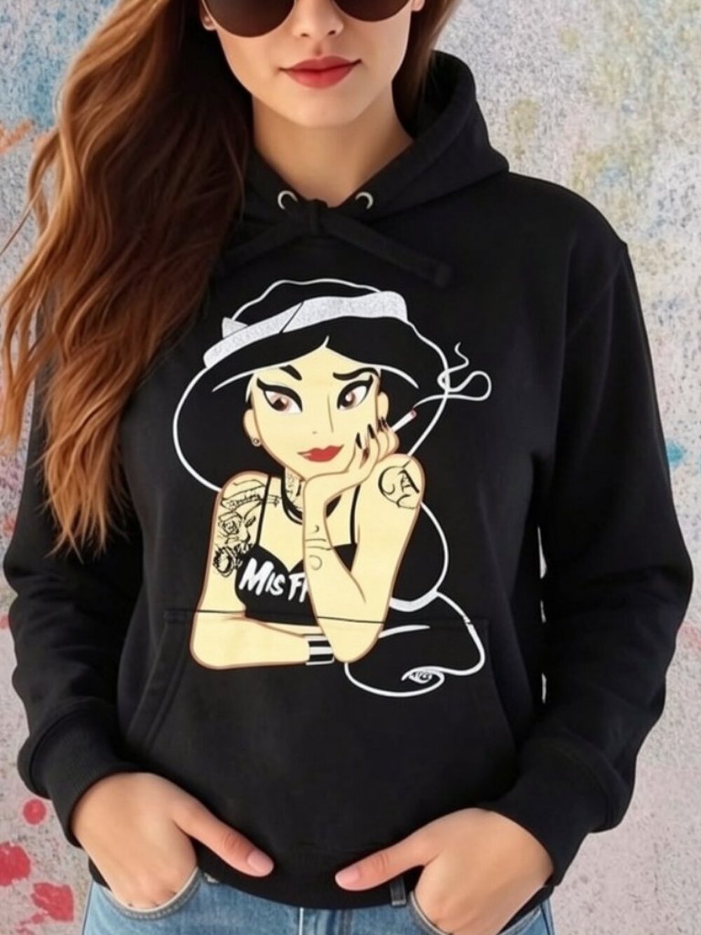 WOMEN'S TEN HOODIE SWEATSHIRT JASMINE PUNK EMO GOTH HOODED SWEATER SIZE SMALL